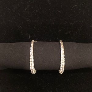 Brighton Silver Diamond Hoop Earrings